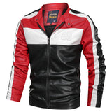 Men's stand-up collar motorcycle jacket leather jacket