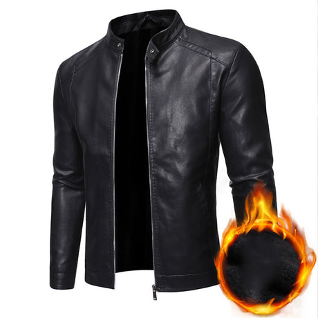 Men's leather jacket motorcycle jacket