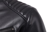 Men's Motorcycle Zipper Leather Jacket Handsome Leather Jacket