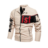 Men's Trendy Motorcycle Jacket Colorblock Pu