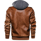 Men's hoodie PU jacket men's fashion motorcycle jacket