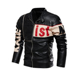 Men's Trendy Motorcycle Jacket Colorblock Pu