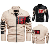 Men's Trendy Motorcycle Jacket Colorblock Pu